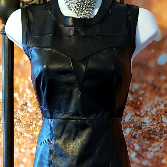 Black faux leather dress - Picture 1 of 2